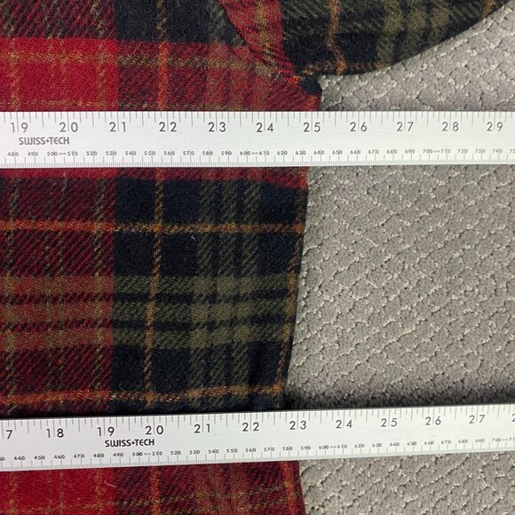 Vintage Woolrich Coat Jacket Women's Large Red Plaid Wool Hooded Full Zip USA - Picture 9 of 14